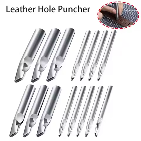 1Pcs Hole Puncher Set Leather Oval Hole Punch Steel Craft Hollow Hole Punch Leather Tools Leather Be