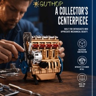 GUTHOP Car Engine Model, 8 Cylinder Miniature Model 8 Cylinder Engine Model, Decorative 3.94in Resin