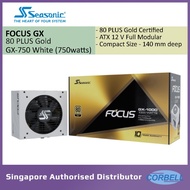 SEASONIC FOCUS GX-750 WHITE EDITION 750W PSU 80 Plus Gold/Fully Modular Power Supply/Hybrid Silent F