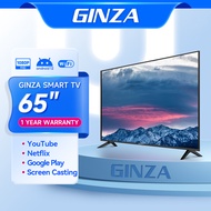 GINZA 65 inches smart tv flat on sale screen tv smart led tv 65 inch Frameless Ultra-slim Multiport television Built-in Netflix&amp;YouTube