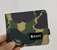 Bape Camo Ví Ngắn Nam Nữ Gấp Túi Đựng Thẻ Vải Không Ví SB-VN