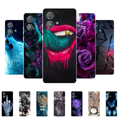 For Motorola Edge 40 Neo Case Edge40 Bumper Soft TPU Cartoon Silicone Back Cover for Motorola Moto E
