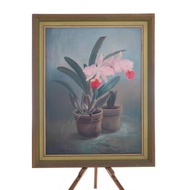 Lukisan Bunga Anggrek Oil on canvas 75 x 100cm By Djodi / 1976