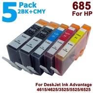 ♠❃๑5 Pack 685 685XL Ink Cartridge for HP 2 BK 1 C M Y CZ121AA Black pcs + CZ122AA Cyan 1pc CZ123AA M