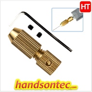 Motor Shaft=Ø2mm Brass Mini Drill Chuck Adapter ~ Drill Bit:(Ø0.5~Ø1.2)mm.