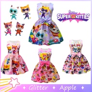 Super Kitties Purple Pink Princess Dress For Kids Girl Halloween Costume Cosplay Christmas Birthday Gift Kids Wear Terno