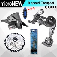 microNEW shifter 9 speed groupset MTB RD 7/8/9 speed combo Cassette cogs 9 speed alivio groupset 9s