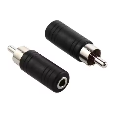 2Pcs Converter Connector 3.5 mm to RCA Adapter Terminal Plug 3.5mm Female Jack RCA Male Plug Audio A