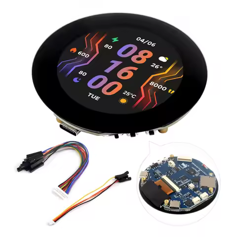 Waveshare ESP32-S3 2.1inch Capacitive Touch Round Display Development Board, 480×480, IPS, Supports 