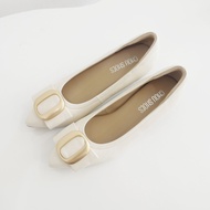 Choushoes รองเท้าหนังแกะ รุ่น Kimber ทรง Kitten ความสูง 1 นิ้วรองเท้าหัวแหลมส้นไม้ น้ำหนักเบา  ดีไซน
