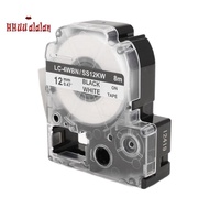 5 Pack Replace -4WBN LC-4WBN9(SS12KW) Label Tapes for  LabelWorks LW300 LW400 LW500 LW700 Black On W