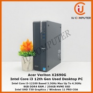 ACER VERITON X2690G INTEL CORE I3-12100 8GB RAM 256GB NVME SSD USED DESKTOP REFURBISHED PC