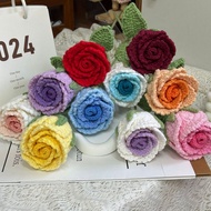 crochet flower bouquet bunga crochet crochet flower Rose Hand Knitted Flower Crochet Wool Flower Sim
