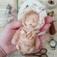 Funny art doll Sleeping Moth OOAK