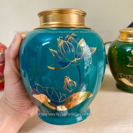 Bình Đựng Trà Cafe - Hũ Trà Nắp Đồng Ren 2 Lớp Cao Cấp Bát Tràng