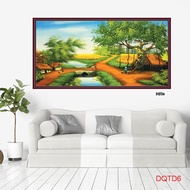 Tranh Treo Tường 3D Đồng Quê Tráng Gương. Treo Phòng Khách Phòng Làm Việc Treo Cầu Thang Tặng Kèm Đi
