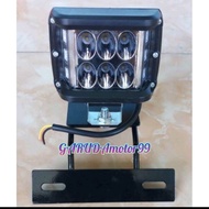 lampu led tembak yamaha rx king set briket plat nomor