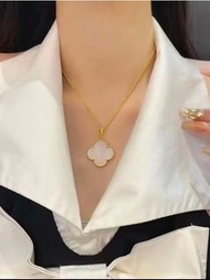 📮包郵📦 Vca大四葉草(白貝母金)長頸鏈Necklace