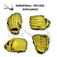 VPS 1202 Softball Glove (Full Leather)- Yellow 12 inches 12.25 inches//Sarung Tangan Softball VPS 12