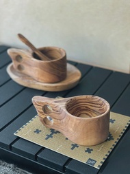 露營野餐 山系橄欖木製露營杯 – 雙孔款