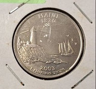 少見硬幣--美國2003年25美分-50州紀念幣-緬因州 (United States 50 State Quarters-2003 Maine)