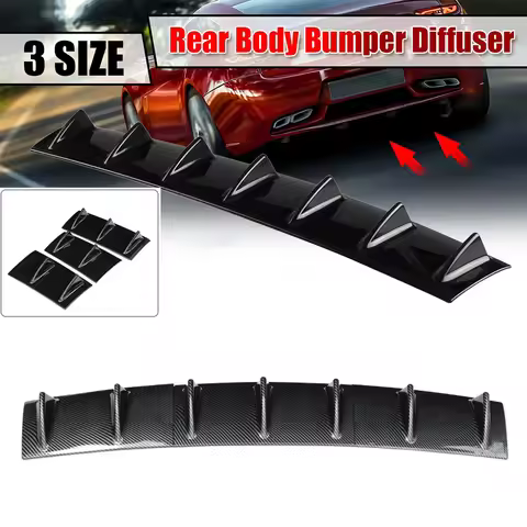 Universal Spoiler General Shark Fin Three-Section Car Rear Bumper Lip 7-Fin Diffuser for BMW E60 E46