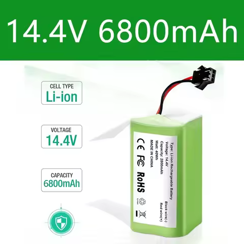 14.4V 6800mAh Li-ion Battery for for Conga 990 1090 Tesvor X500 Ecovacs Deebot N79 N79S DN622 Eufy R
