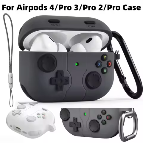 for Airpods Pro 3/Pro 2/4 Case Cover Game Console Design AirPod 4 Case Silicone Protective Cover For