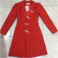 มินิเดรสสูท แขนยาว ลายนูนสามมิติ ชุดทำงานผู้หญิง ออกงาน ไปงาน สีดำ ขาว ชมพู Blazer สูทแฟชั่น ชุดสาวอ