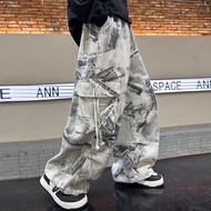 Boys Wide-Leg Pants Middle Big Children Straight-Leg Pants Thin Overalls Pants Big Boy Pants Gray Bi