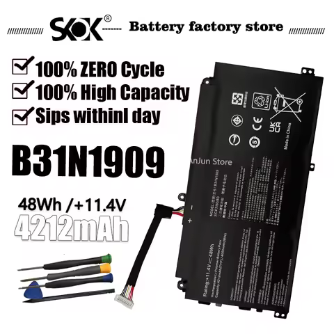 New 11.4V 48Wh 4212mAh B31N1909 Battery Compatible with Asus ExpertBook P2 P2451FB P2451FA 0B200-036