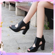 [Plus Size 42] Women Elegant K asut Perempuan Heels Sandals Plus Size 42