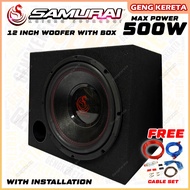 PACKAGE SET SAMURAIKATANA 2 CH / 4 Channel / MONO BLOCK AMPLIFIER 12 Inch Woofer 500w With Box Power