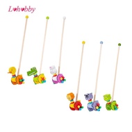Lohobby Push Walking Toys, Wooden Push Toy, Walking Play Toy for 1 Year Old Babies