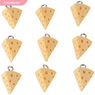 ZHOMKI89 Kawaii Cheese Charms, Cheese Resin Imitation Food Charms, Light in Weight 19mm*13mm Iron Lo