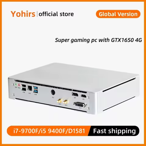 Gaming Mini PC Intel Core i7 9700f i5 9400f Xeon-D1581MSI GTX1650 RX6400 DDR4 Nvme DVI HD DP 4K Wind