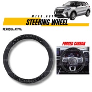 MTTO Perodua Ativa Interior Car Steering Wheel Cover Accessories Forged Carbon