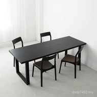 North American Mobien White Wax Wood Carbonized Matte Children's Bed Black Lonely Style Dining Table