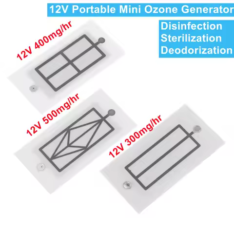 12V Portable Mini Ozone Generator 500/400/300mg Integrated Ceramic Plate Ozonizer Air Water Cleaner 