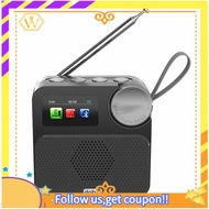 【W】Digital Radio  + FM 1.47inch Color Screen Wireless Bluetooth MP3 Music Player Speaker TF Card Pla