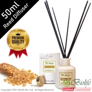 Biolife Frankincense Scented Sticks Reed Diffuser Essential Oil Gift Set with Scented Sticks, (50ml Reed Diffuser Set)