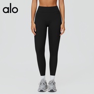 alo Brushed Yoga Pants High Waist Tight V Back Waist Sports Pants Outdoor Running Cycling Fitness Cl