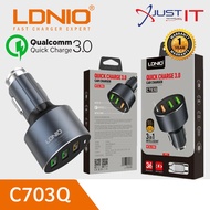 LDNIO C703Q 3 IN 1 INTELLIGENT QUICK CHARGE 3.0 CAR CHARGER