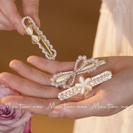 Hair Clip Side Clip Side Clip Side Pearl Hairpin Clip Headdress Female 2024 Duckbill Clip Flat Clip 
