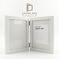 Double Photo Frame size 15x21cm, Double Photo Frame, Double Frame 15x21cm rough white pattern