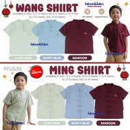 KEMEJA Mooi 1-10 Years Ming Shirt &amp; Wang Pocket Shirt CNY/Chinese New Year Dragon Shirt 2024/Cheongsam Dragon Shirt/Lunar New Year