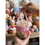 Cup sleeve knitted cup holder/