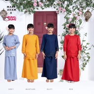 Baju kurung moden lace raya budak kanak-kanak perempuan 2022 red merah navy blue grey kelabu mustard