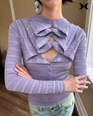 CASA PROJECTS - (Pre-Order) Ruffle v neck top