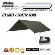 TENDA Flysheet 3x3 / flysheet 300x300 cm waterproof flysheet tent cover